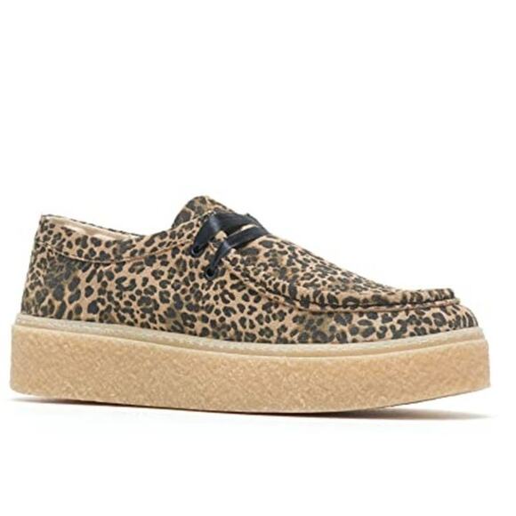 Hush Puppies Bridget Chukka Sneakers Leopard Print Suede Size 8 Comfort Platform - Picture 1 of 10